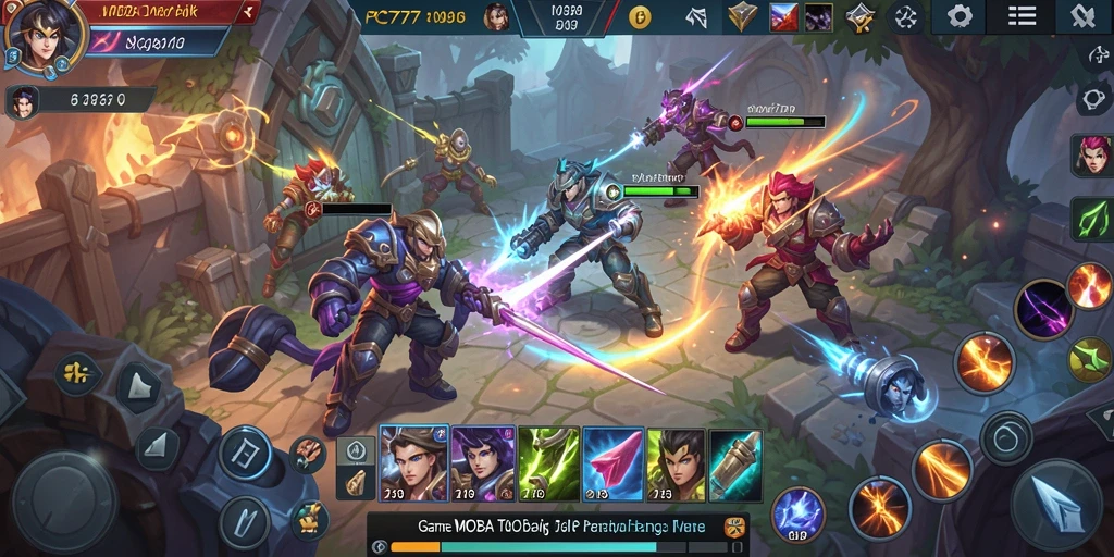 Tampilan aksi seru gameplay di PC777 dengan karakter yang beragam.