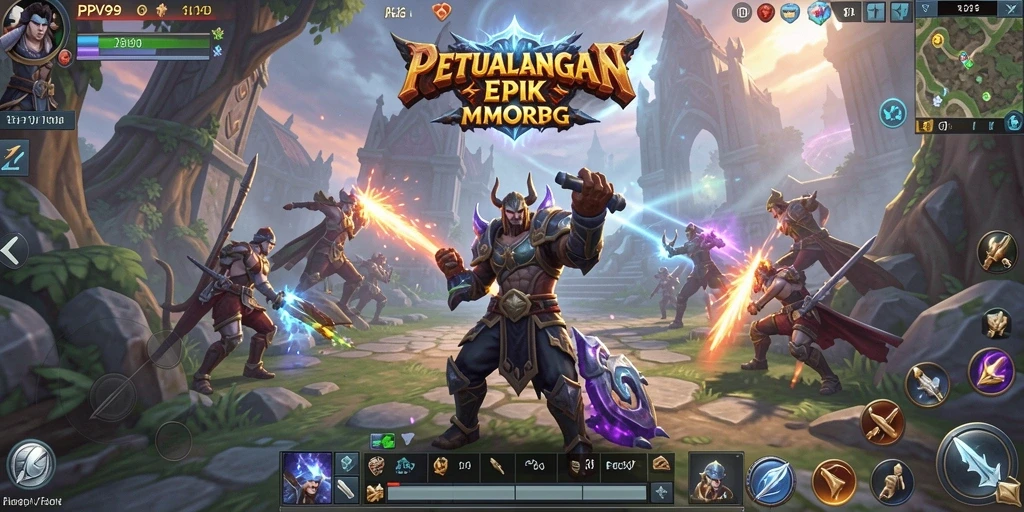 Screenshot utama PPV99 yang menampilkan aksi pertarungan seru dalam dunia MMORPG.