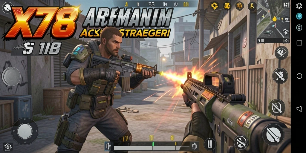 Screenshot gameplay menampilkan aksi seru dalam X78.